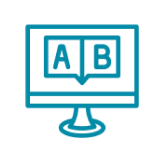 アイコン:PCの画面上にAとBが表示されています